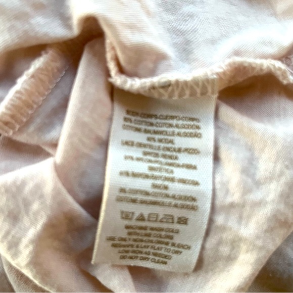 Free People Pink/Ivory Soft Knit Twisted Straps Racerback Tiered Tank Top Small - Picture 8 of 8